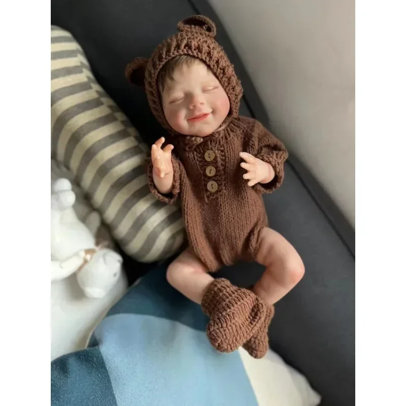 19inch Silicone Reborn Baby Doll April Soft Vinyl Real Looking Baby Dolls Hand Painting 3D Skin with Visible Veins Bebes Reborn