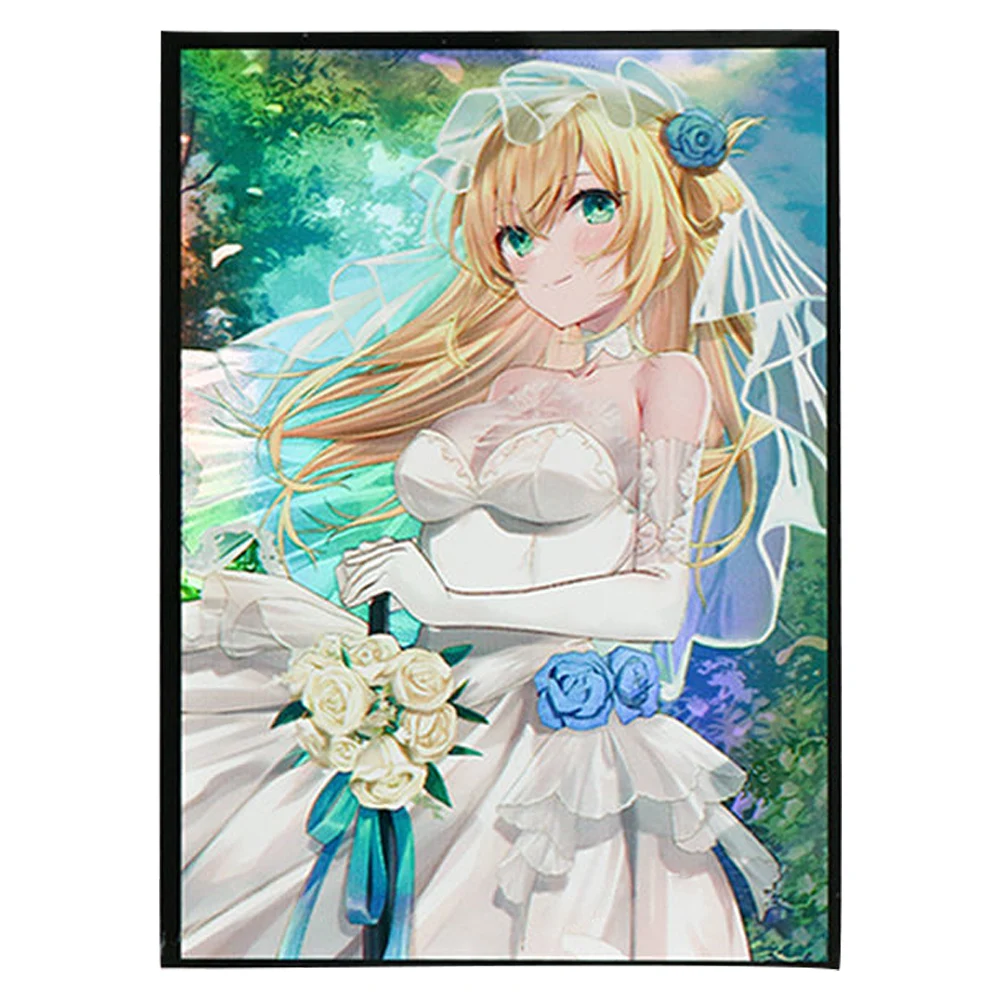 

50PCS 63*90mm Bride Raye Anime Card Sleeves Shining Flash Board Game Trading Card Protector for YGO Holiday Gift