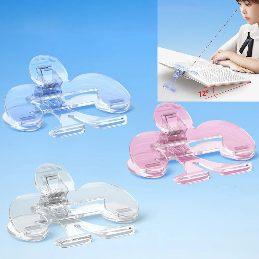 New Easy To Read Fixed Book Clips 12° Plastic Reading Bookmark Holder Anti-slip Desktop Reading Stand for Student Learning Tools