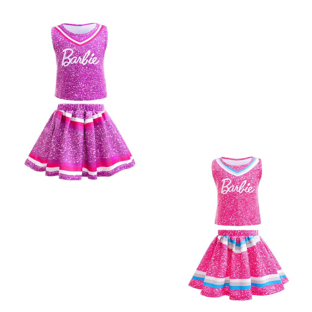 Disfraz de Barbie para niños, falda Kawaii de animación de dibujos animados, disfraz de animadora para Halloween, regalo para niños