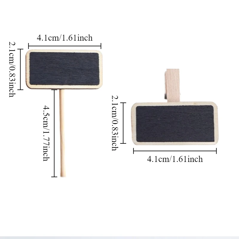 10pcs Mini wooden small blackboard clip display price tag insert sign Sticky note clip mini photo clip small blackboard