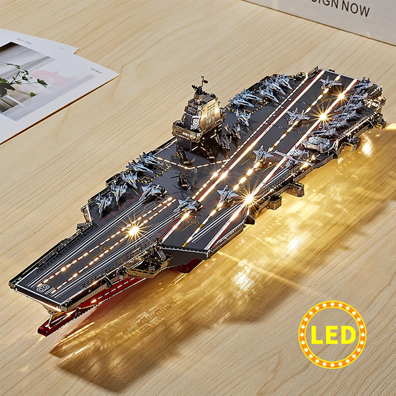 IRON STAR Fujian Aircraft Carrier Military Model Kits DIY Laser Cutting 3D Metal Puzzle Jigsaw Toys for Adults