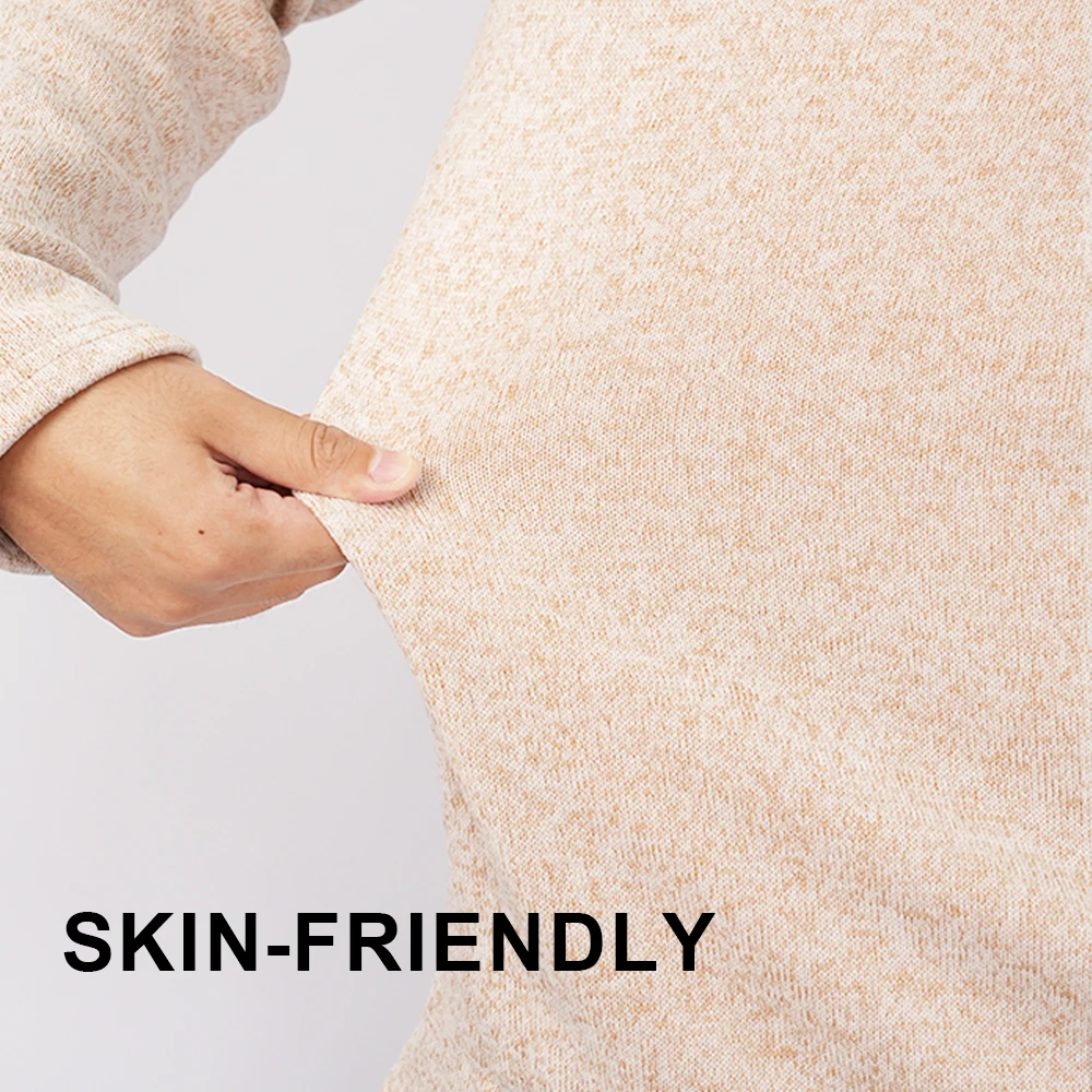 Mens Knitwear Long-Sleeve Sweater Fleece Jacket Half-Zip Autumn/Winter Warm Sweatshirt Top Outerwear Simple Base Layer