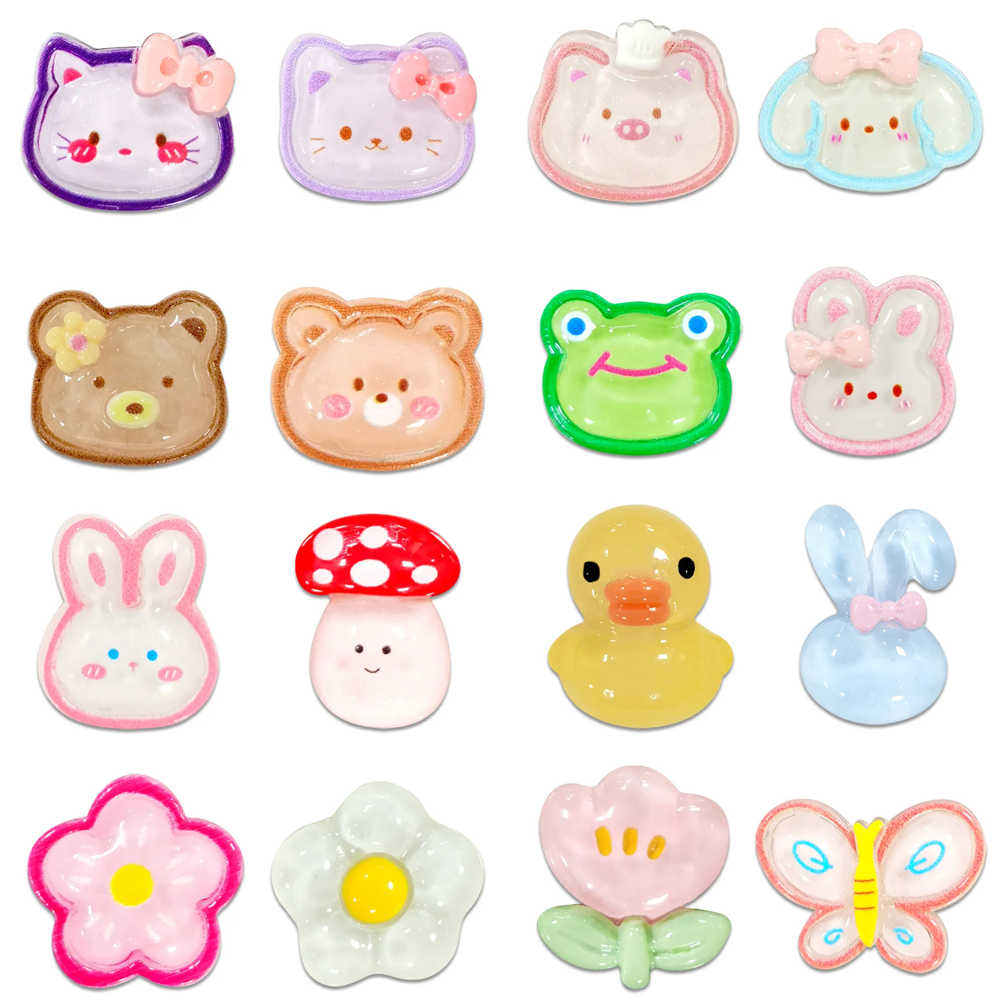 16pcs Cute Cartoon Series ​for Shoe Charms Resin DIY Shoe Ac