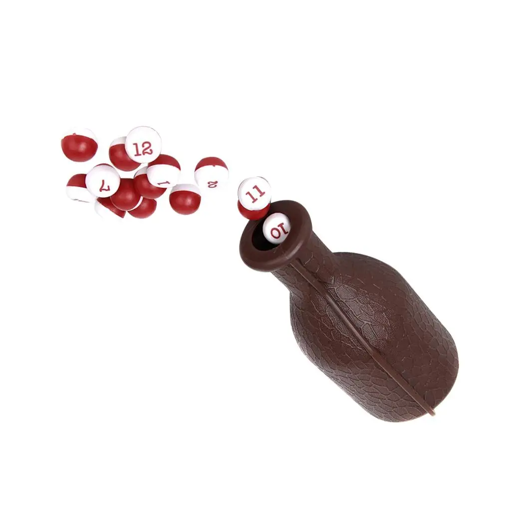 1 bottiglia per shaker da biliardo Kelly con 16 palline di pisello numerate