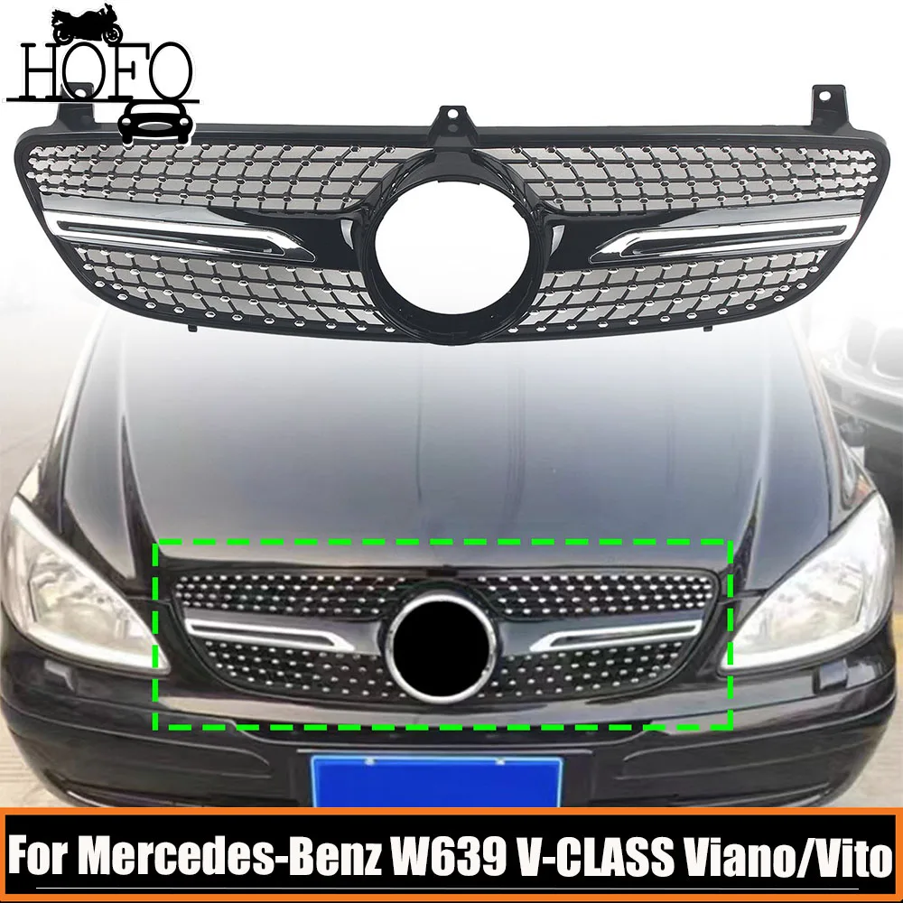 

Car Front Bumper Grille Gypsophila Style Body Kit For Mercedes-Benz W639 V-CLASS Viano/Vito 2004 2005 2006 2007 2008 2009 2010