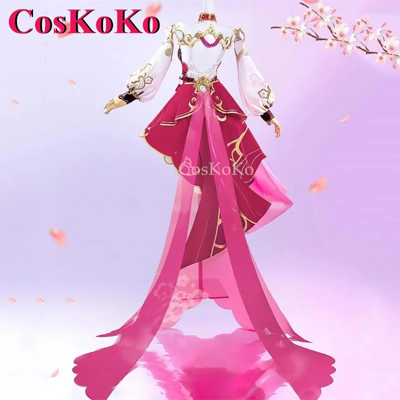 CosKoKo Elysia Cosplay Game Honkai Impact 3 Costume Peachy Spring Skin Sweet Elegant Dress Halloween Party Role Play Clothing