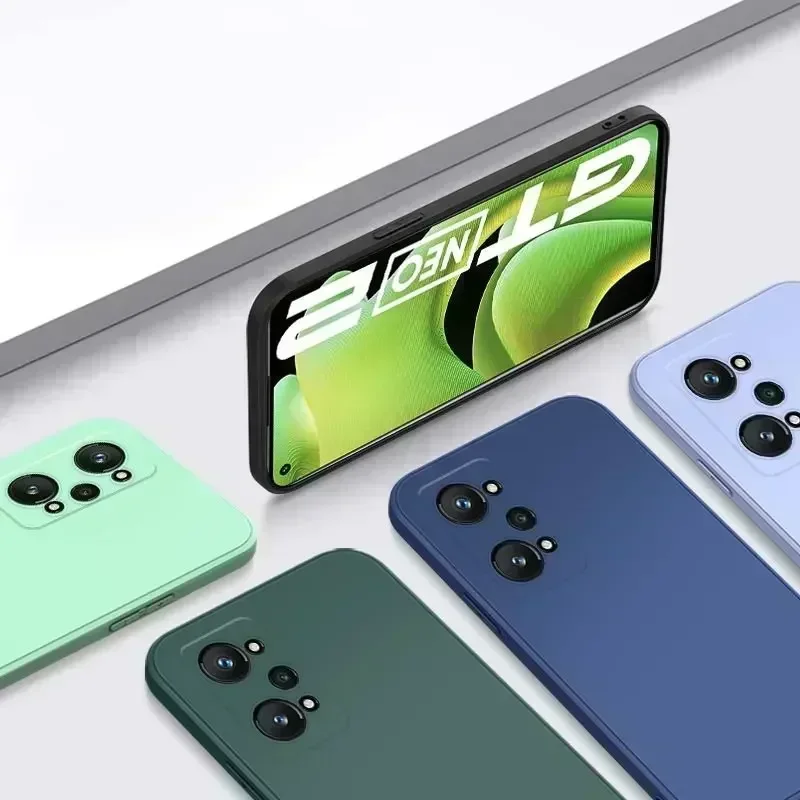 Чехол-бампер для телефона из жидкого силикона для Realme 9 10 Pro Plus 9i