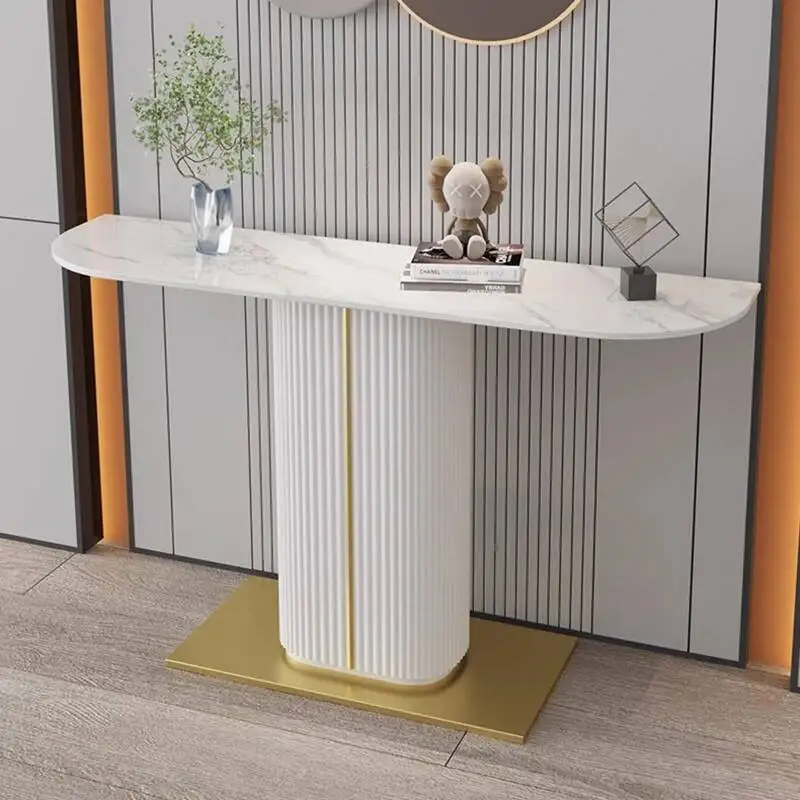 Mesa consola creativa De diseño, Mesa minimalista De lujo creativa, almacenamiento Simple, Mesa Recibidor De Entrada, muebles para sala De estar