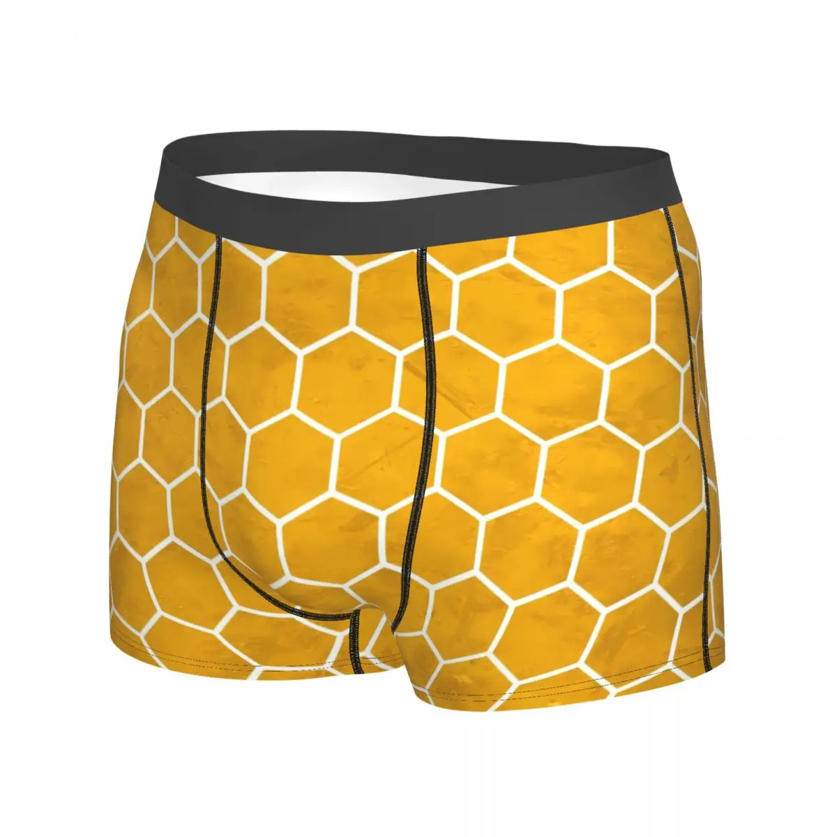 Yellow Hives Underwear Hexagonal Hexagon Males Boxer Brief Plain Boxer Shorts Hot Design Large Size Underpants