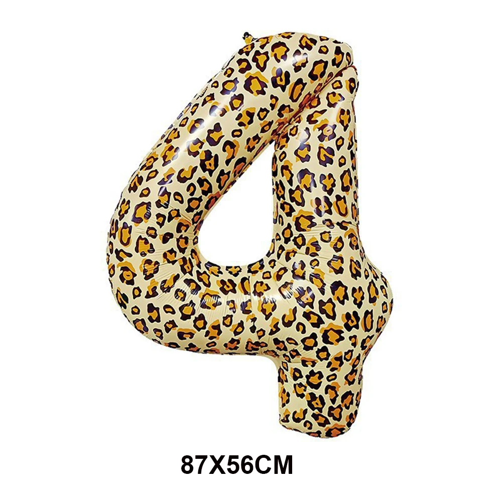 32inch Leopard Number Zero 0 1 2 3 4 5 6 7 8 9 Balloons Animal Theme Birthday Party Decorations Balloon