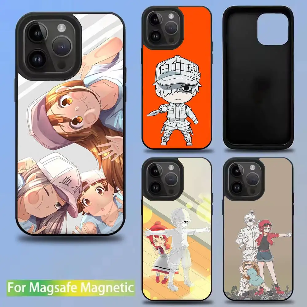 

animation Cells at Work Phone Case For iPhone 16,15,14,13,12,11,Pro,Max,Plus,Mini,SE New Magsafe Magnetic Wireless Charging