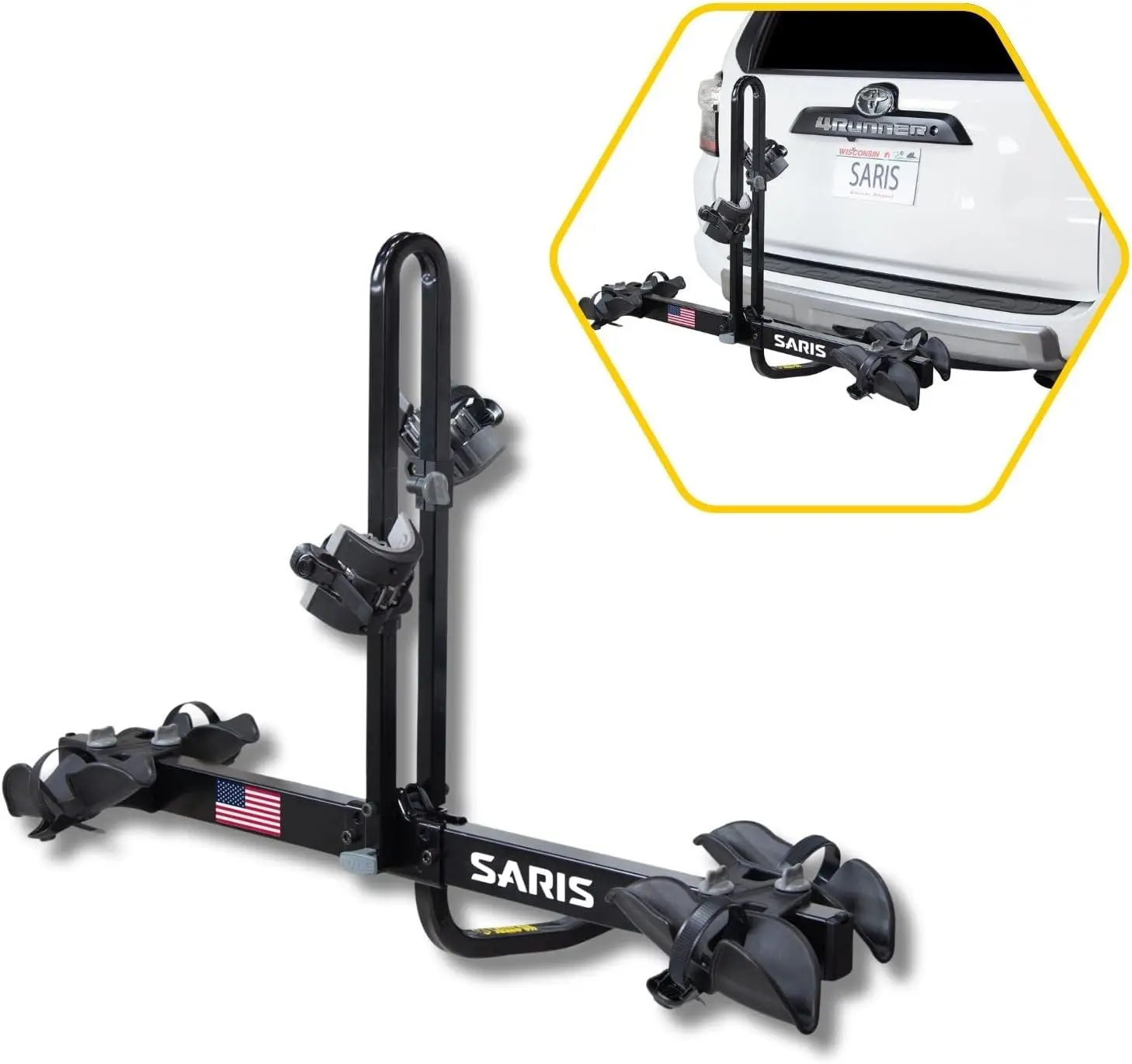 Bike Hitch Car Rack, 2-Bicycle Carrier, Black