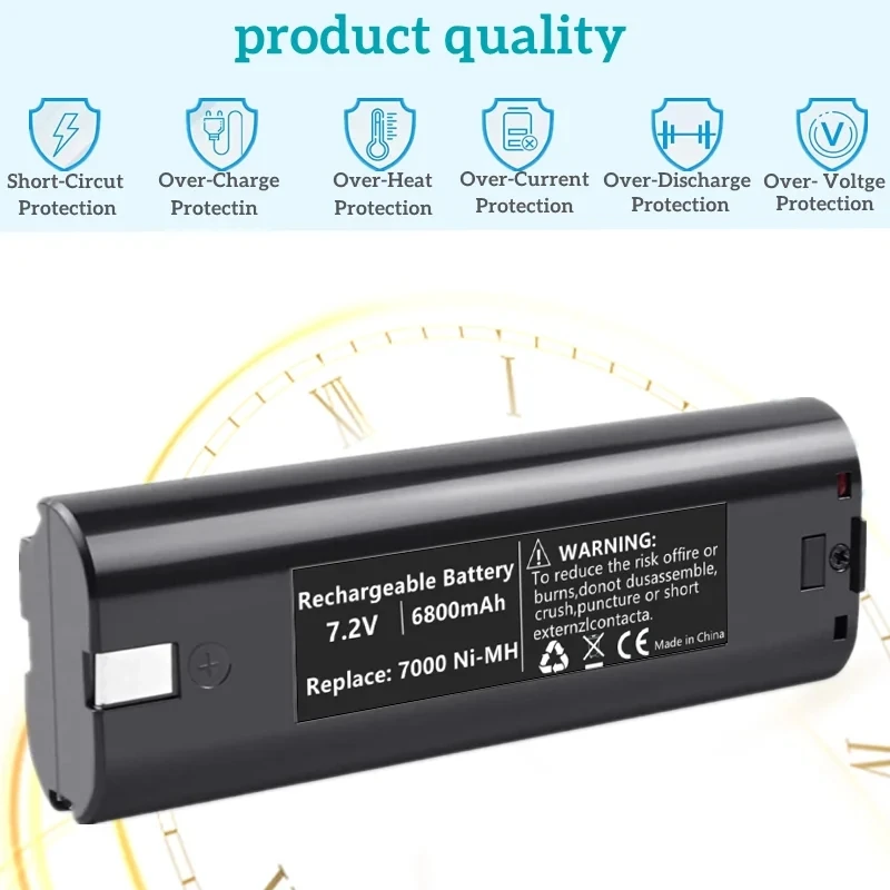 1-2pcs 7.2V 4800-6800mAh Ni Mh Makita battery compatible with 7000 7033 191679-9 632002-4 632003-2 6010D 6172D power tools image 5