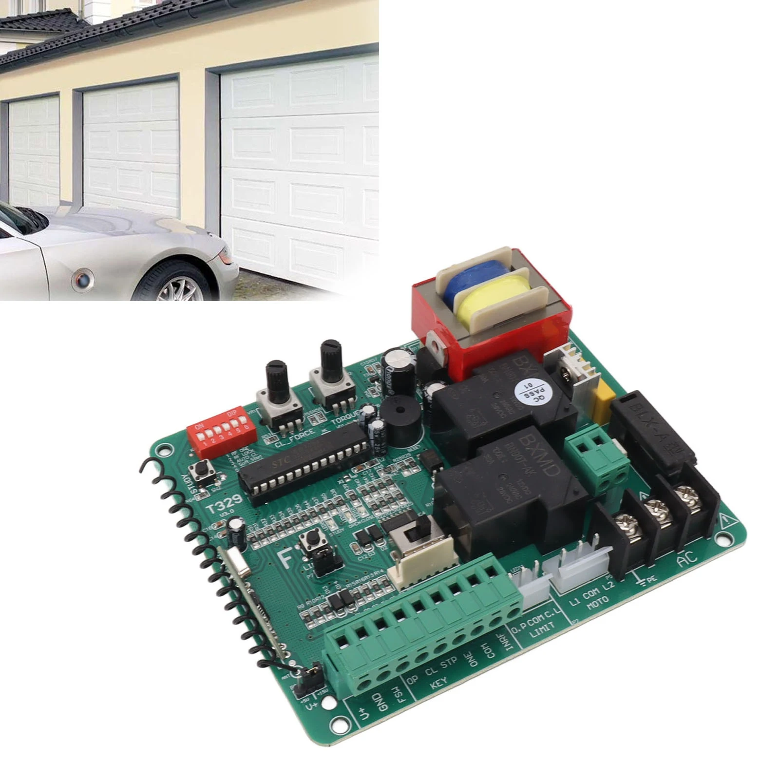 

Sliding Gate Motor Control Board LED Indication Electric Door Motor Circuit Board with Remote Control Gate Motor Control Board