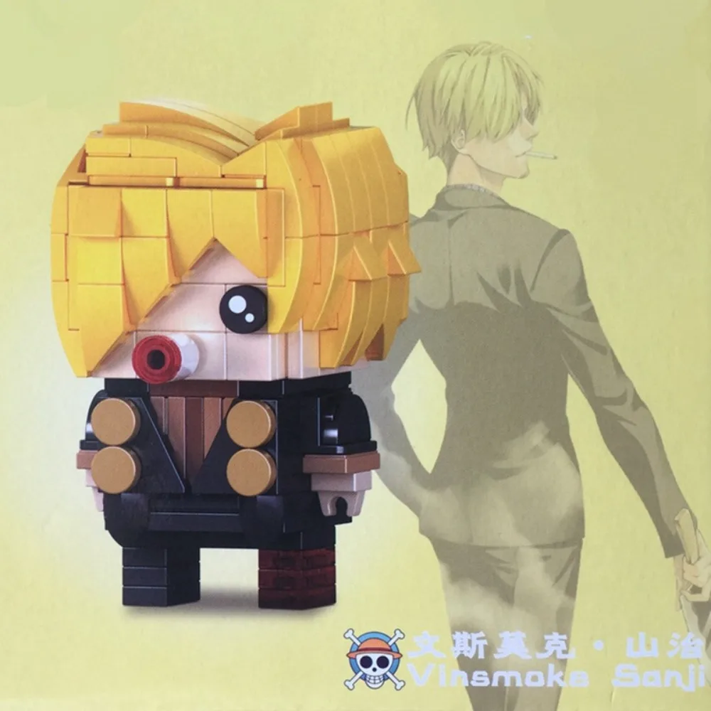 Big Head Boy assembla blocchi di costruzione giocattolo Anime One Piece Periferia Q Versione Rufy Cartoon Figurine Gioco alla moda Regalo per bambini