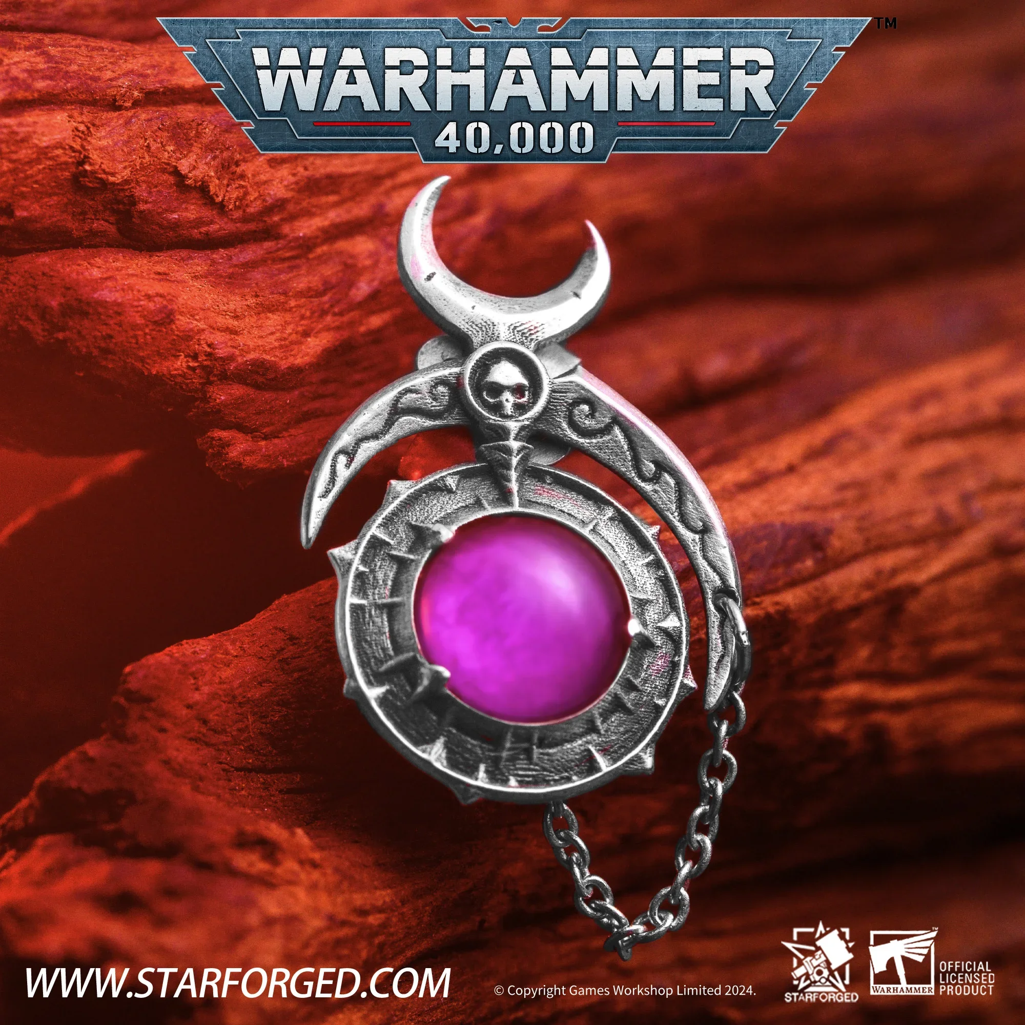 Starforged Star Forged Warhammer 40K Chaos God Dark Prince Fane of Slaanesh Earring 925S Peripheral Accessories Decoration