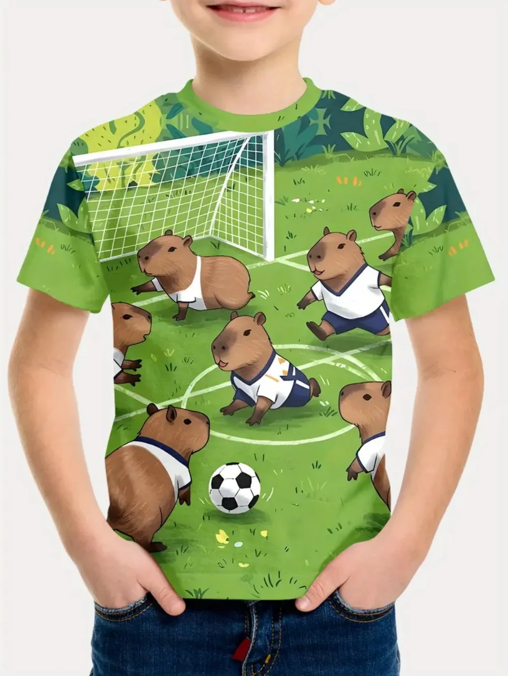 

Capybara Boys T-Shirt Tops 3D Print Cute Animal Graphic T-Shirt Short Sleeve Tee Summer Fashion T-Shirt Children's Clothing Boy