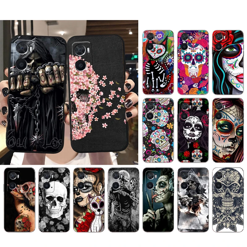 Skull Skeleton Woman Phone Case for OPPO A96 A91 A54 A74 A94 A53S A15 A16 A17 Reno 2 2Z Reno 6 7 8 Case