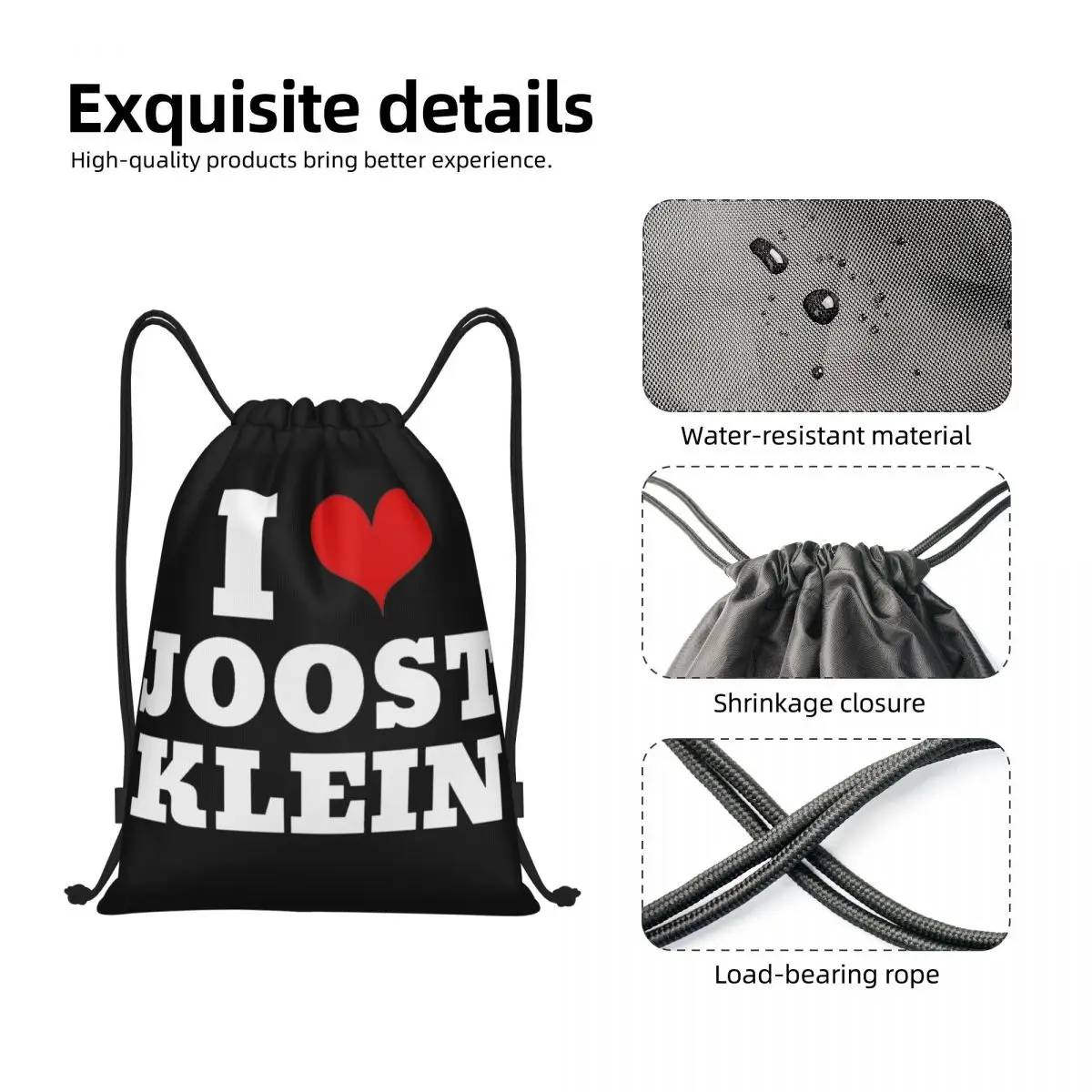 I Love Joost Klein Eurovisions 2024 Europapa Drawstring Backpack Sports Gym Bag String Sackpack for Cycling