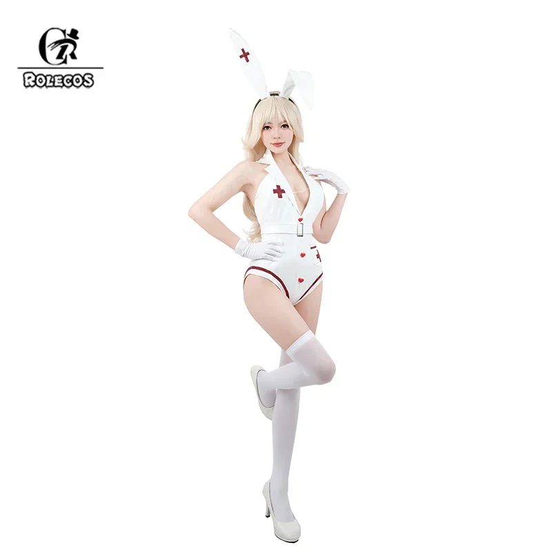 رولكوس-زي فتاة الأرنب الراهبة للنساء ، زي حفلة عيد الهالوين ، زي ممرضة مثير ، بدلة راهبة للبالغين