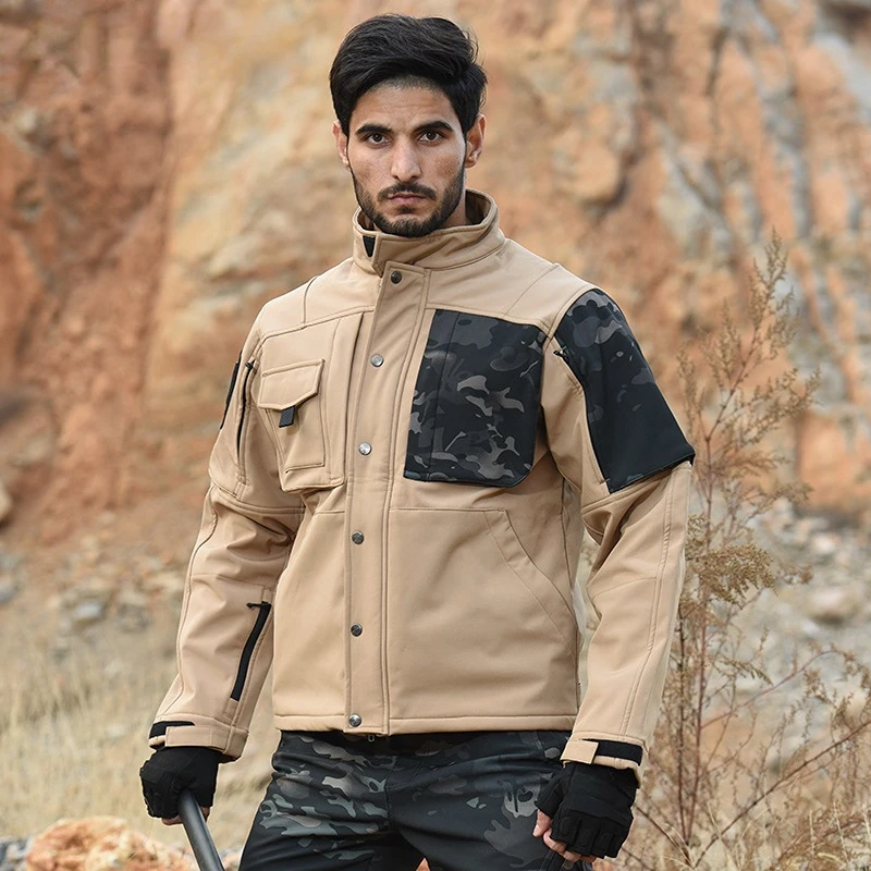 Autumn and Winter New Men's Military Tactical Jacket Outdoor Sports Windproof Wear-resistant Jacket Men's Casual Warm Jacket