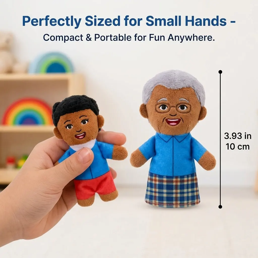6Pcs Family Finger Puppets Soft Hand Puppets Storytelling Role Playing Educational Pretend Play for Kids Toddlers