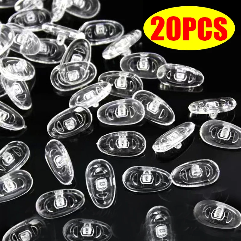 20/10pcs Air Bag Oval Nose Pads Anti-slip Silicone Transparent Nose Pad Universal Screw-in Support Nosepad Eyewear Accessories