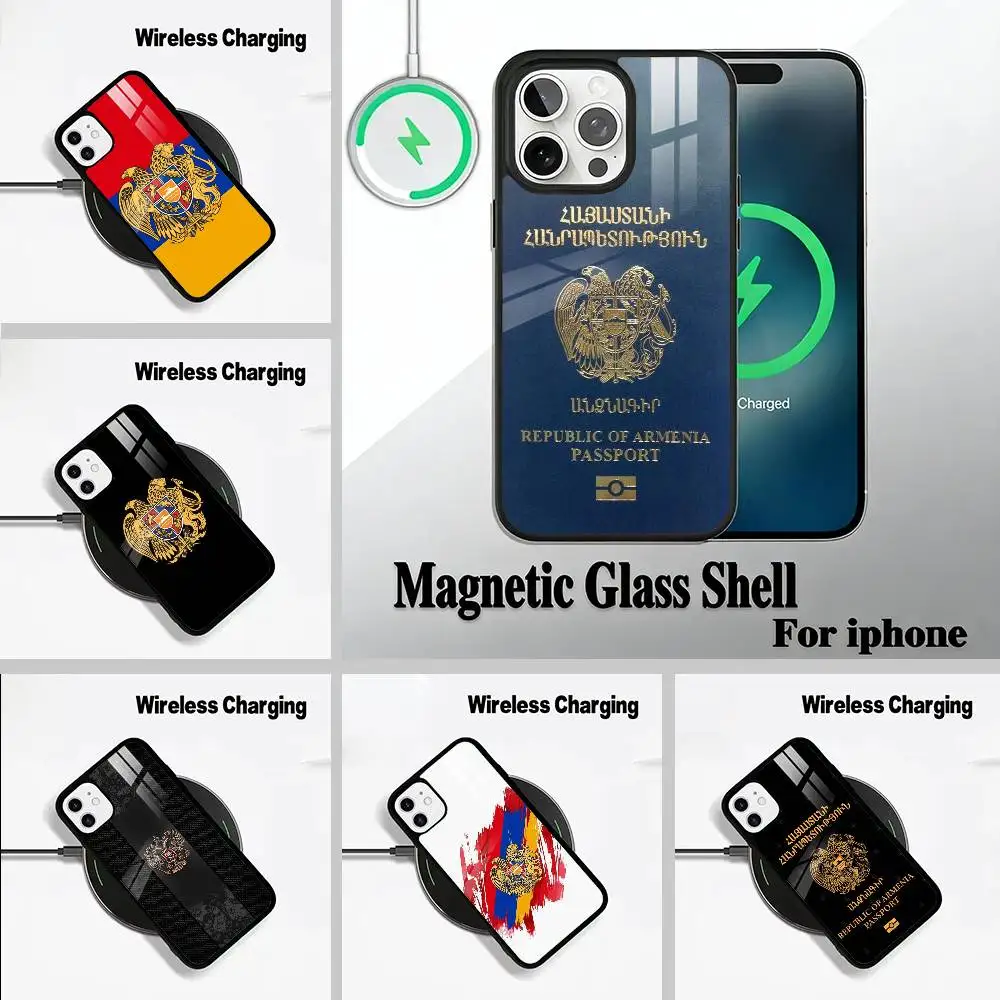 

A-Armenia Flag Passport ART Wireless charging phone case compatible with iPhone 17/16/15/14/13/12/11
