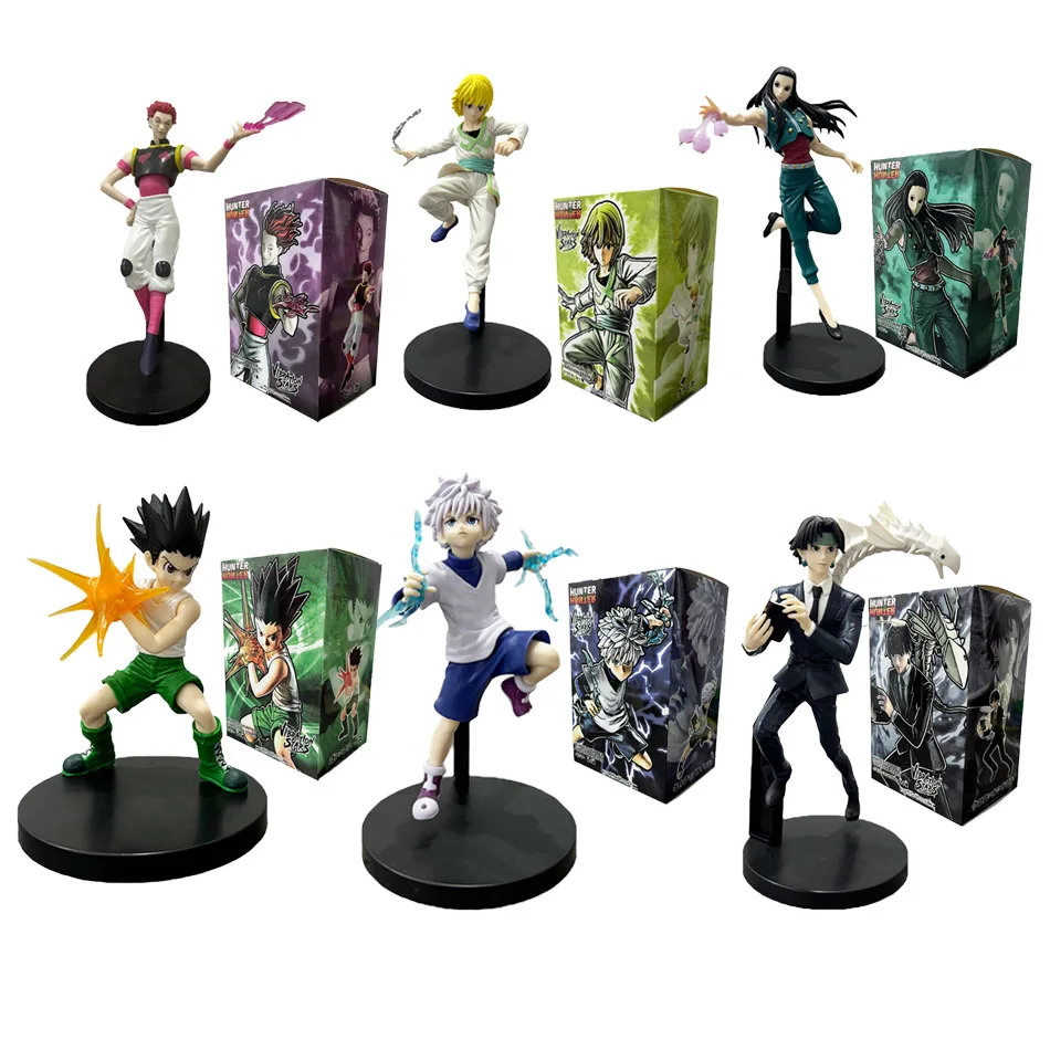 6pcs Hunter×Hunter Anime Figure Phantom Troupe Hisoka Action Figure Noodle Stopper Room Decoration Noodle Stopper PVC Model Toys