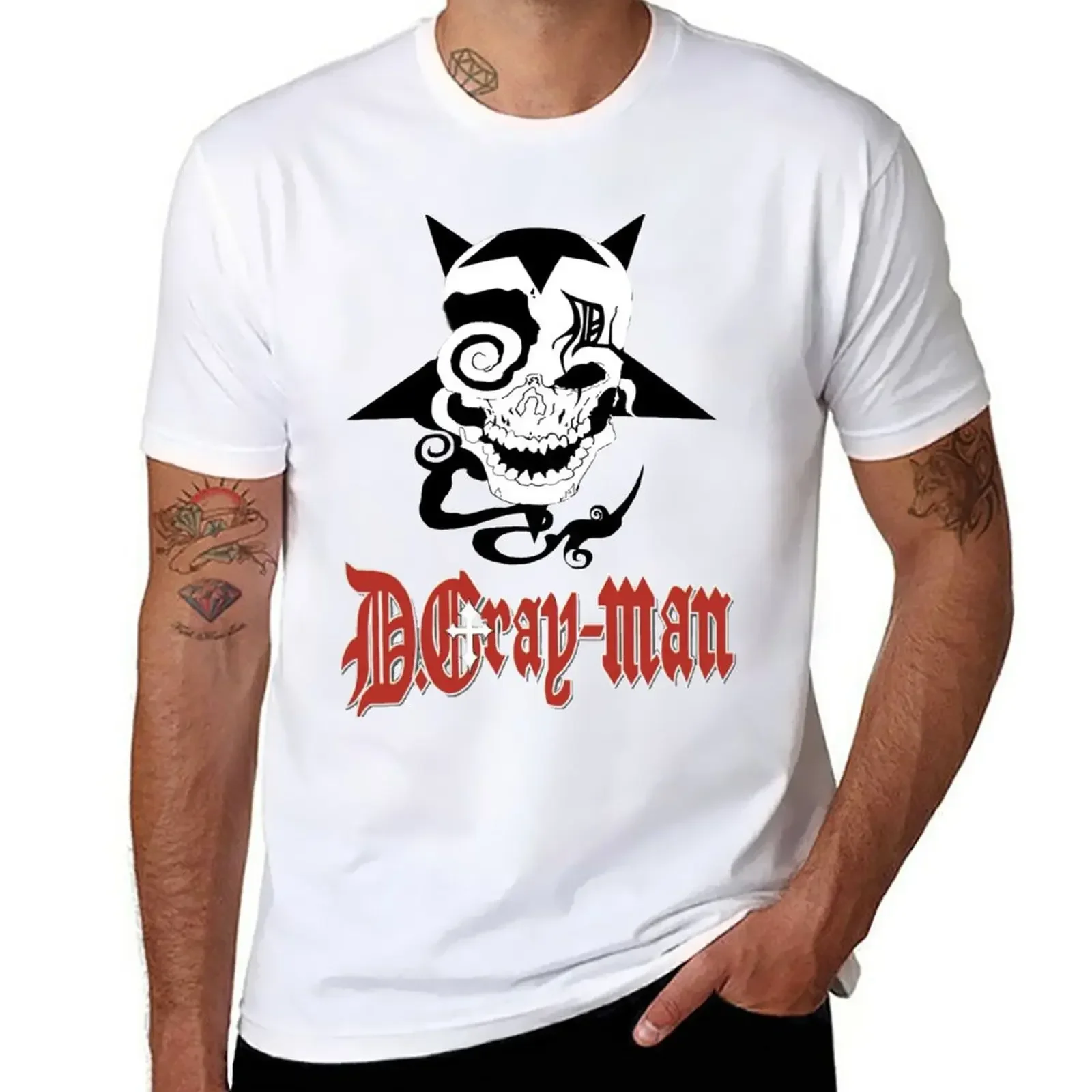 D Gray Man logo T-Shirt Short sleeve tee vintage clothes blanks men clothings