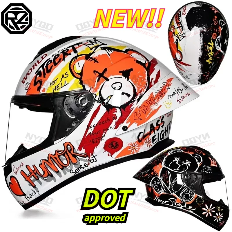 

NEW ! ORZ Helmet Motorcycle Large Tail Wing Casco Moto Motorcycle Full Face Helmet Aerodynamics DOT Approved
