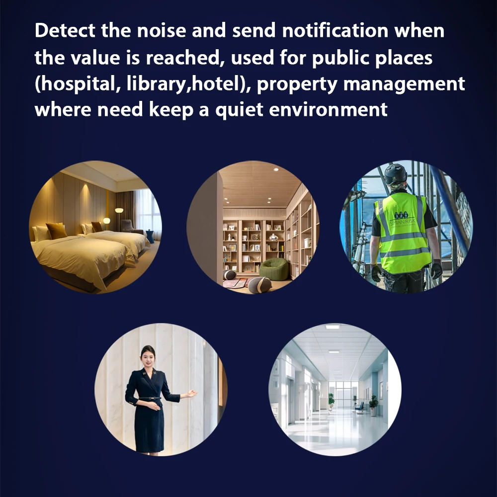 LINCUKOO Tuya Zigbee3.0 Czujnik Hałasu 130dB Inteligentny Alarm Dźwiękowy CR123A Bateria na 1 rok do Szpitala Biblioteki Hotelu Smart Life — zdjęcie produktu 2