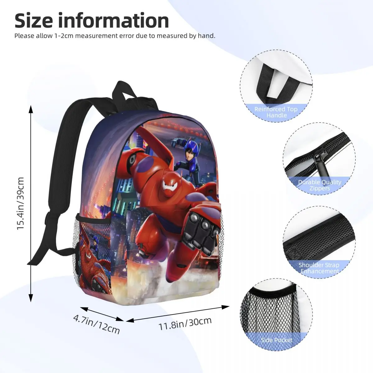 Mochila impermeable de gran héroe para ordenador portátil, bolsa de viaje para libros, alta capacidad, 15 pulgadas