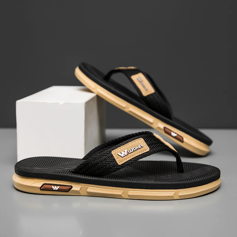

Retro Casual Men Flip Flops Non-slip Soft Sole Lightweight Portable Summer Walking Travel Slippers