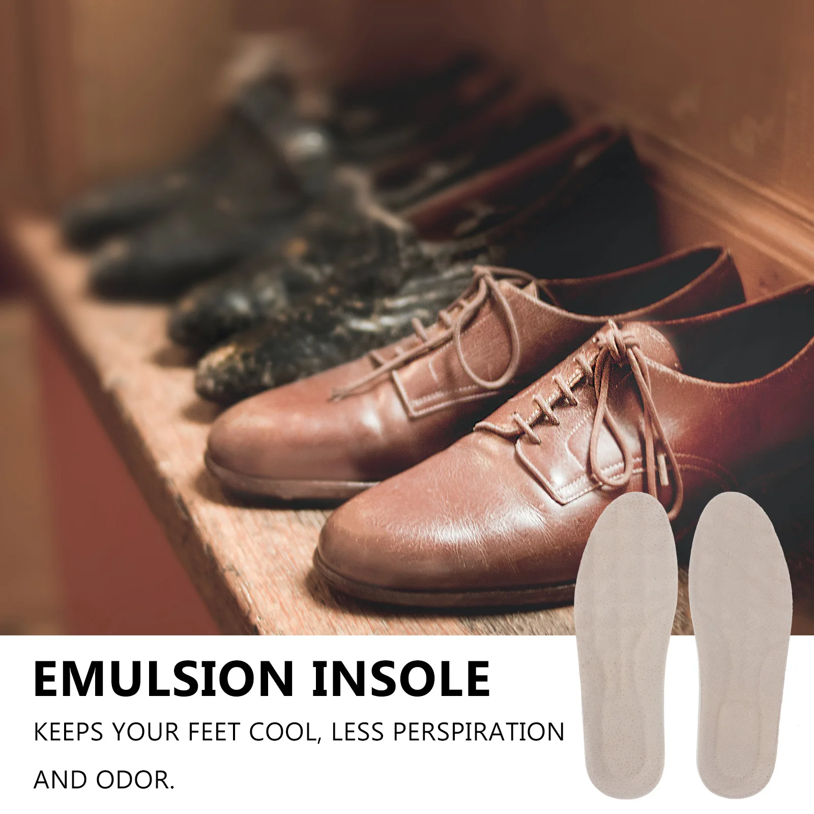 

1 Pair Breathable Emulsion Insoles Size 37/38 Light Beige Sweat Absorbing Anti Odor Elastic Shoe Pads For Sports Boots