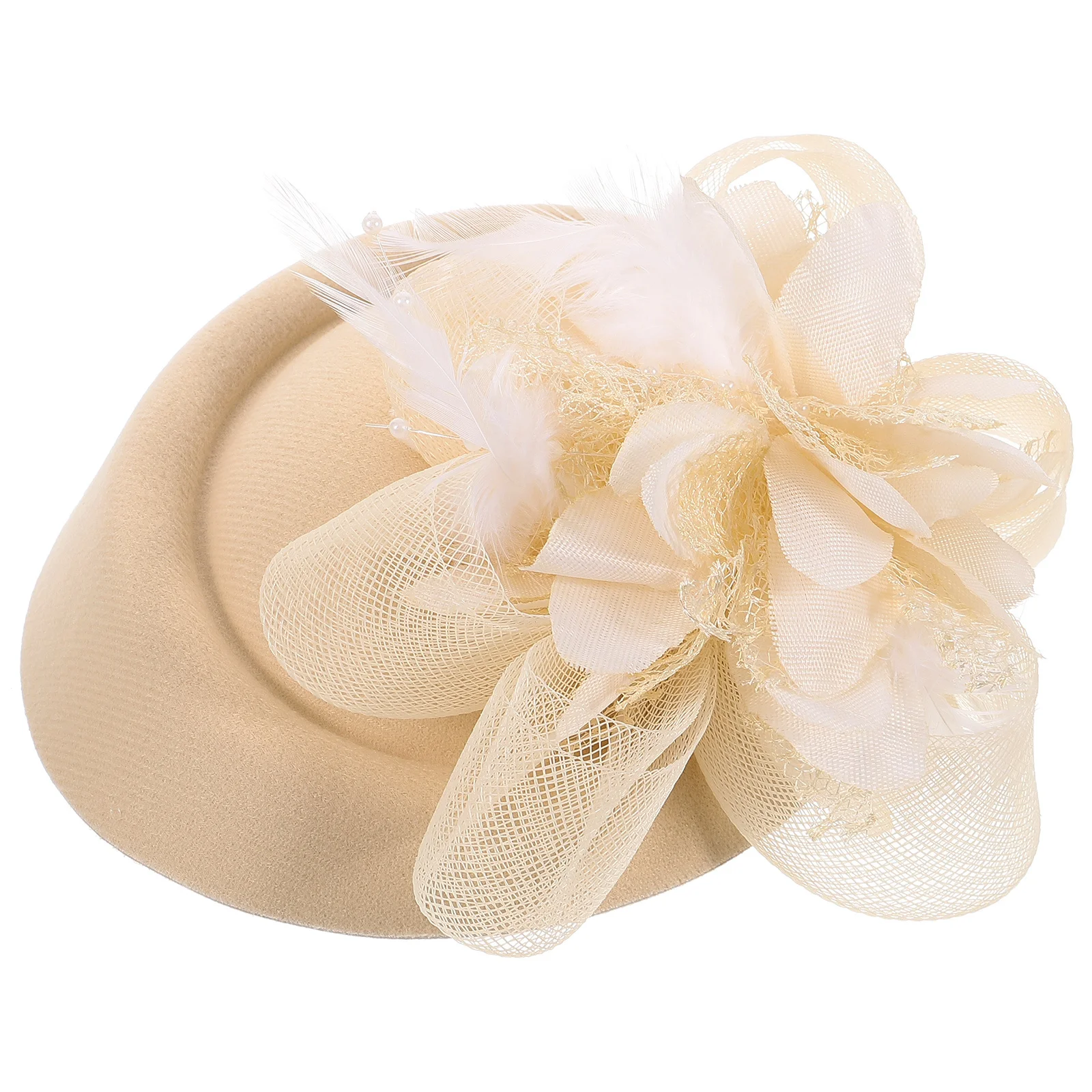 

Mini Hat Hair Clip Faux Flower Plume Lightweight Tea Party Wedding Bridal Fascinator Headwear Fascinator Hat