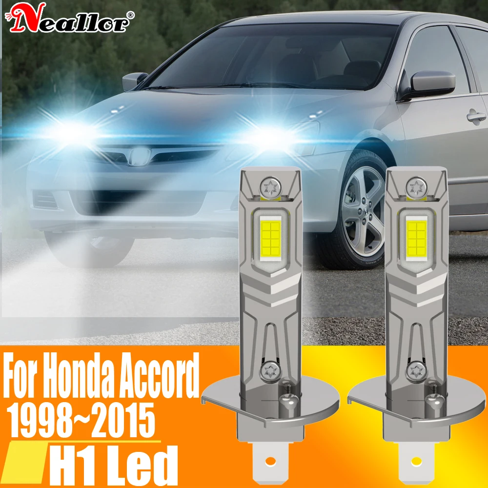 2x H1 Led Light Canbus Bulb Car Headlight High Power Auto Fog Diode Moto Driving Running Lamp 12V 55W For Honda Accord 1998~2015