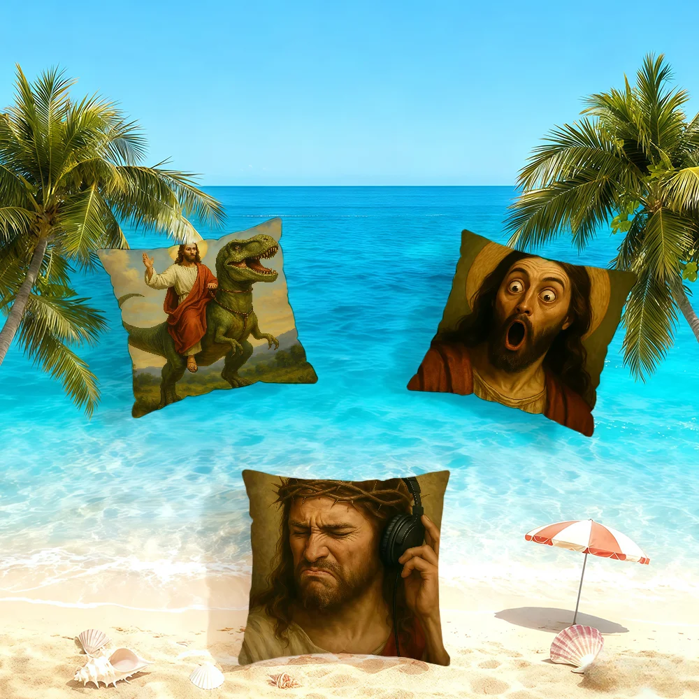 Good Christ funny Jesus cushion cover Home Bedding Sofa living Room pillowcase Simple Soft Skin Cushion Cover Party Gift