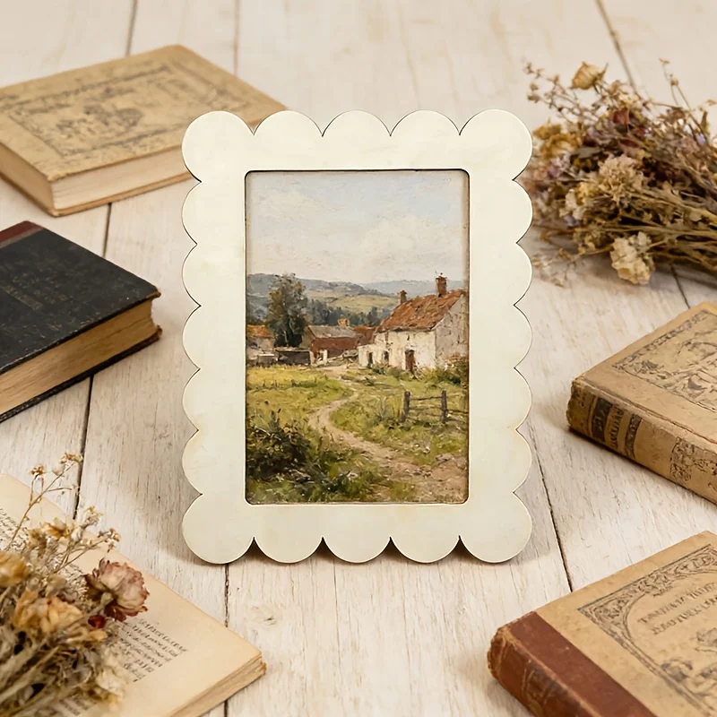 10pcs Wooden Picture Frames for Crafts, 4 X 6 Inch DIY Wood Picture Frames Unfinished Standing Photo Frames, Wooden Photo Frames
