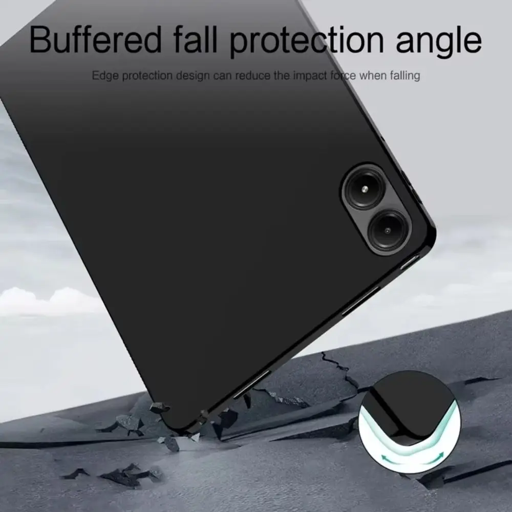 Shockproof 12.1inch Tablet Case Anti-fall Soft Shell Black Back Cover Silicone Anti-scratch for Xiaomi Redmi Pad Pro 2024