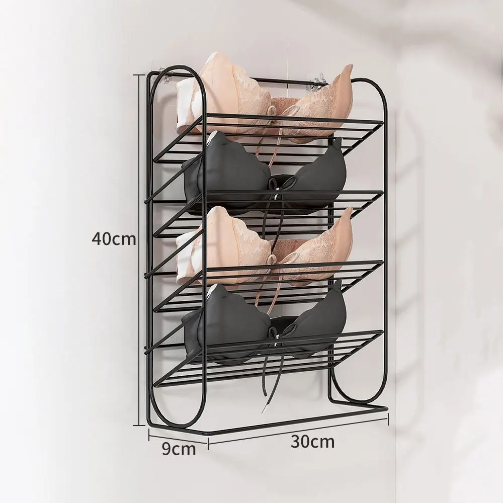 

4/9/18 Grids Underwear Storage Rack No-Punch Wall-mounted Underwear Sock Organizer Removeable with Hooks