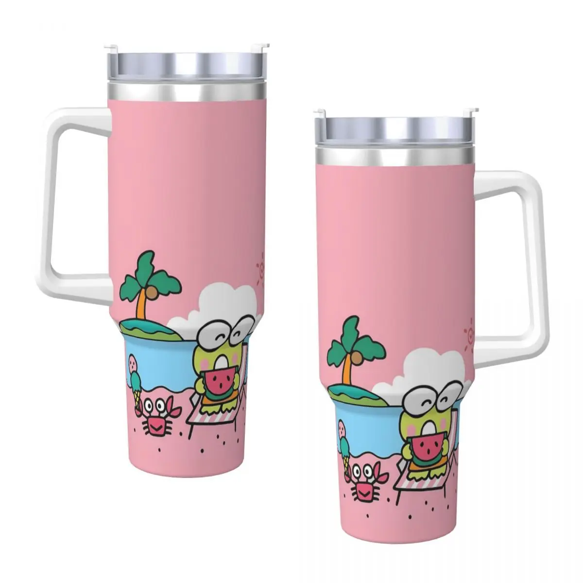 Stainless Steel Tumbler Keroppi Thermal Mug Heat Preservation Hot Drinks Mugs Cup Travelist Design Water Bottle