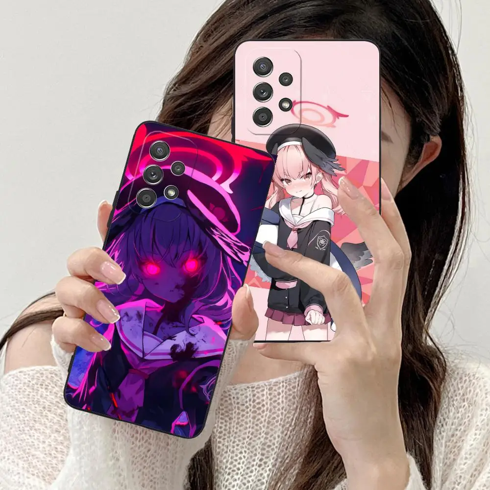 Blue Archive Koharu Phone Case for Samsung Galaxy M55 54 42 35 34 33 32 23 22 15 14 13 12 F55 5G Soft TPU Shockproof Cover