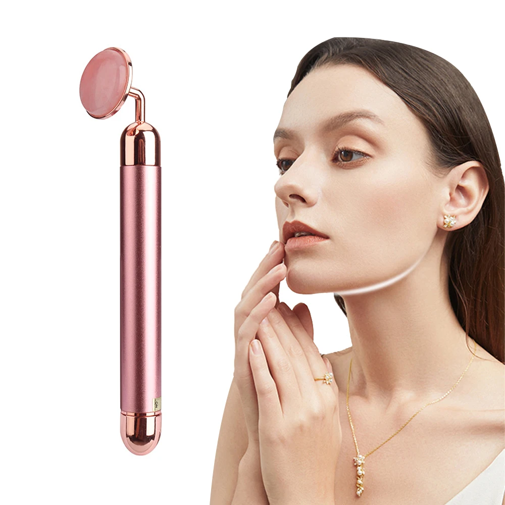 Roller Natural Jade Skin Care Facial Massage Face Neck Body Pink Rose Quartz Electric Facial Massager Beauty Lift Slimming Tool