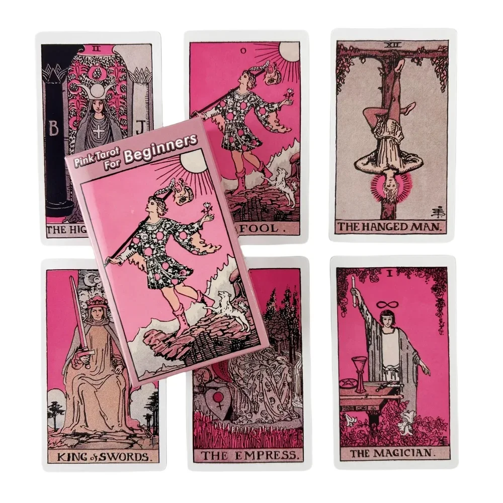 Gioco di carte dei tarocchi Pink Rider per principianti Mazzo di divinazione Versioni inglesi Edizione Oracle Gioco da tavolo da tavolo per la festa