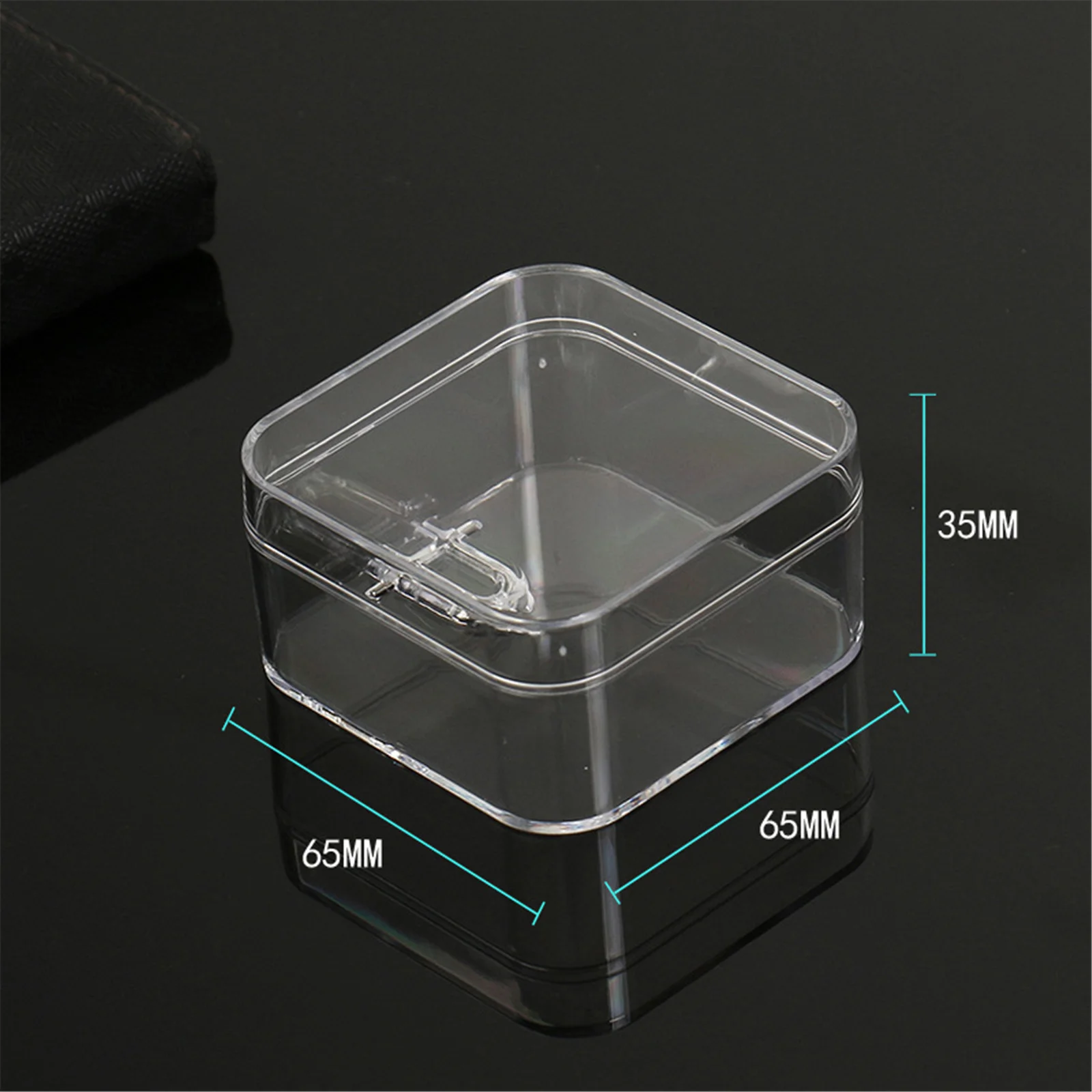 Transparent Square Plastic Packaging Box Makeup Puff Storage Candy Earphone Earphone Jewelry Case Desktop Sorting Organize