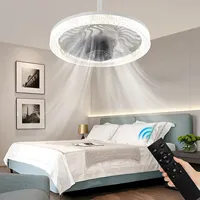 Smart Remote Control Ceiling Fan with LED Lighting Ceiling Fan with Lights Remote Control E27 Converter Base for Living Room