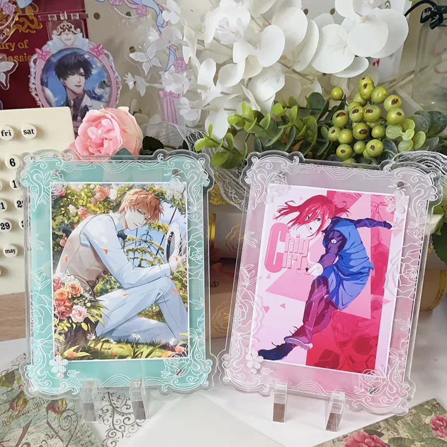 Colorful Shading Design Acrylic Magnetic Picture Frame Display Stand Anime Card Postcard Storage Display Stand Not Included Card