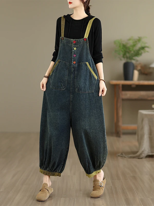 

Джинсовые брюки Харлан с завышенной кровью, женские повседневные комбинезоны большого размера с девятью очками, утягивающие брюки Харлан